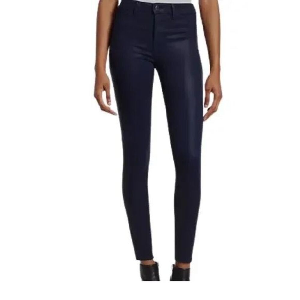 NWOT L'Agence Black Marguerite High-Rise Skinny Coated Jeans Sparkly Women's Siz